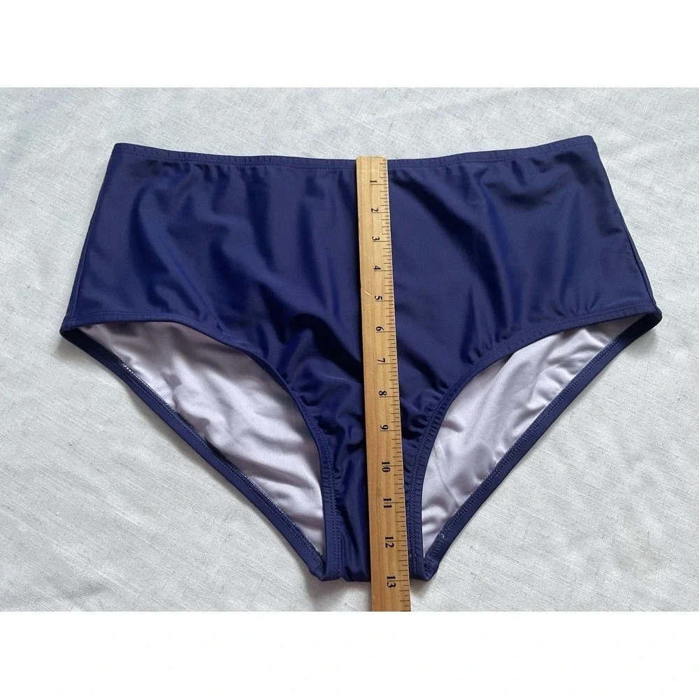Cusphe Women's Navy Blue High Waist Swim Bottoms Size XL